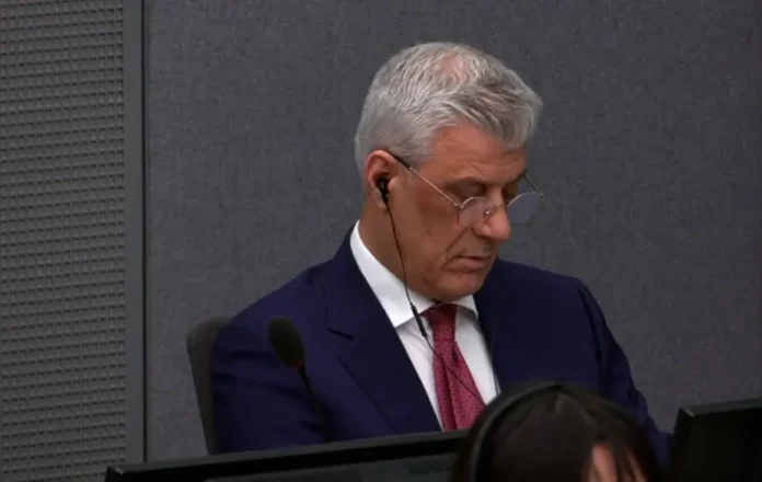 Hashim Thaçi gjatë seancës në Gjykatën Speciale në Hagë